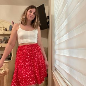 Cute red skirt w/ white dots from banana republic